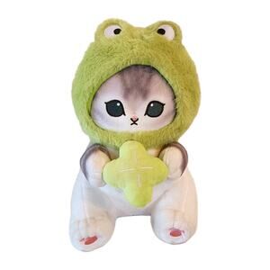 Mofusand Fuku Frog Cat Plush Stuffed Animal 12" Shark Cat Forest Japan Kawaii